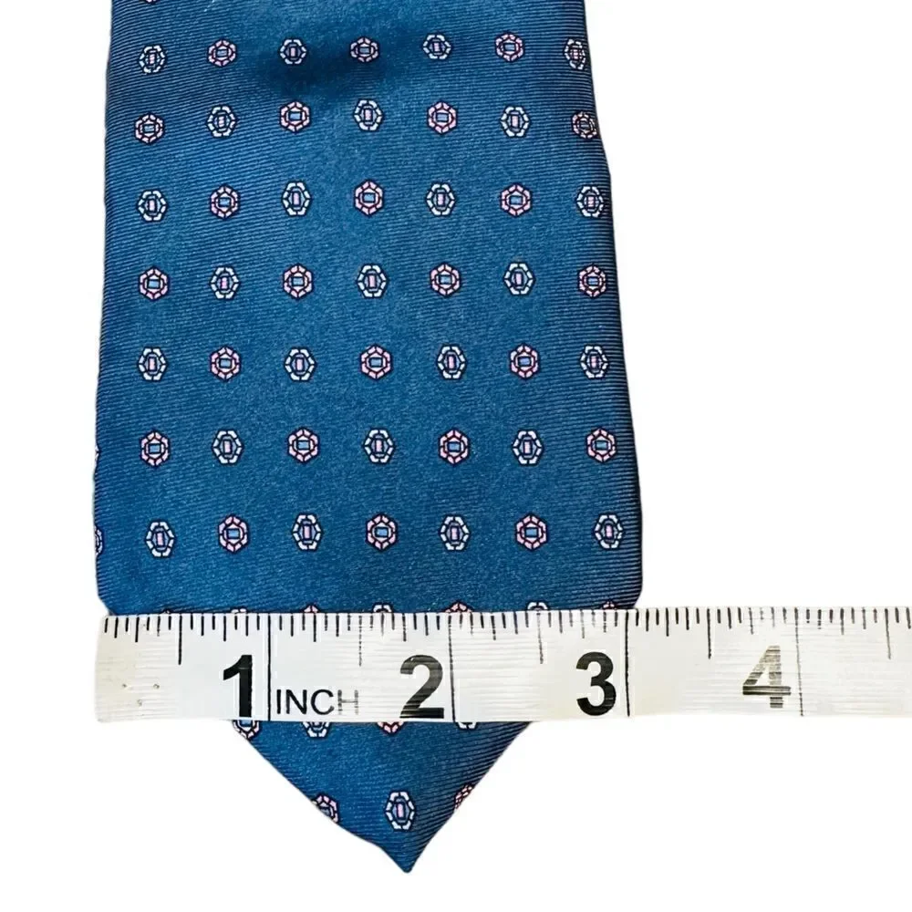 Vintage Blue and pink Piero Como Italian Silk Neck Tie